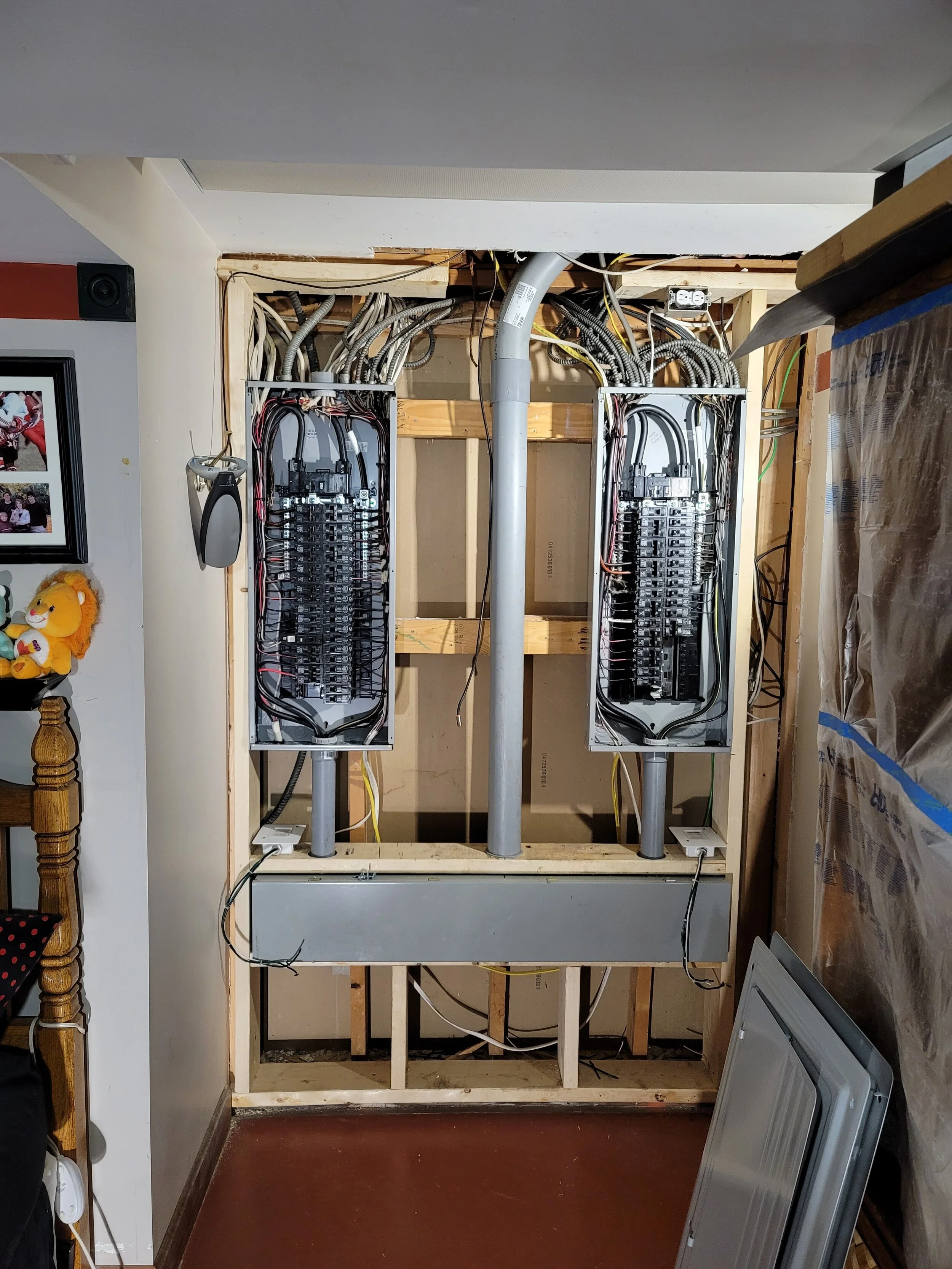 After: completed electrical work by Newman Electric